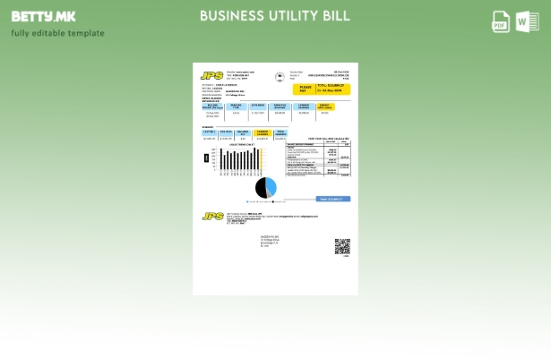 Модерен стил Јамајка Јавна Услужна Компанија Лимитед (JPS) шаблон за сметки за д